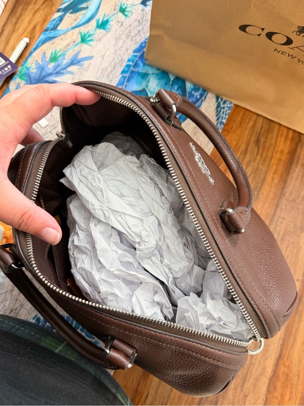 Coach Rowan Large Satchel Maple - Picture 6 of 12